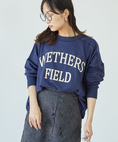 Green Parks(グリーンパークス)の「・novem 9 ロゴptショートプルオーバー*(Tシャツ/カットソー・レディース・ネイビー/オフホワイト/チャコールグレー/アイボリー・FREE)」の4枚目の写真