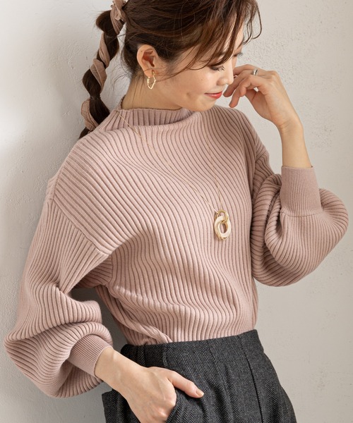 prose verse（プロズヴェール）の「袖ふわボトルネックニット（ニット/セーター・レディース・ホワイト系その他/ブラック/ベージュ/グリーン/パープル/イエロー/ピンク/ブルー/オレンジ/ベビーピンク/グレー/オフホワイト・ﾌﾘ-）」の11枚目の写真