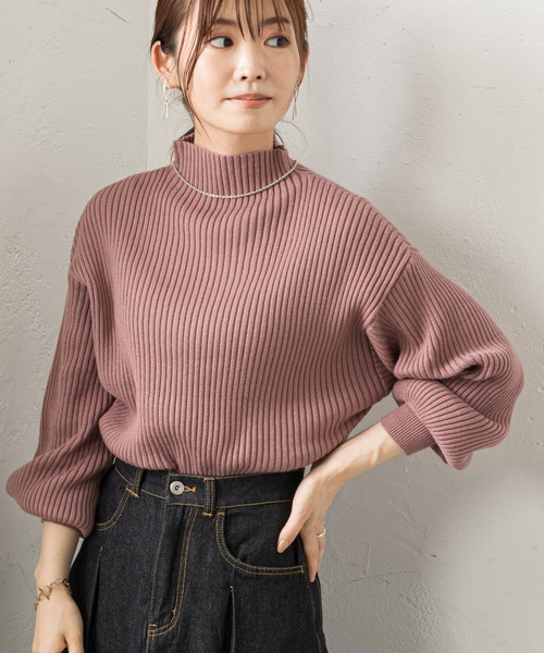 prose verse（プロズヴェール）の「袖ふわボトルネックニット（ニット/セーター・レディース・ホワイト系その他/ブラック/ベージュ/グリーン/パープル/イエロー/ピンク/ブルー/オレンジ/ベビーピンク/グレー/オフホワイト・ﾌﾘ-）」の10枚目の写真