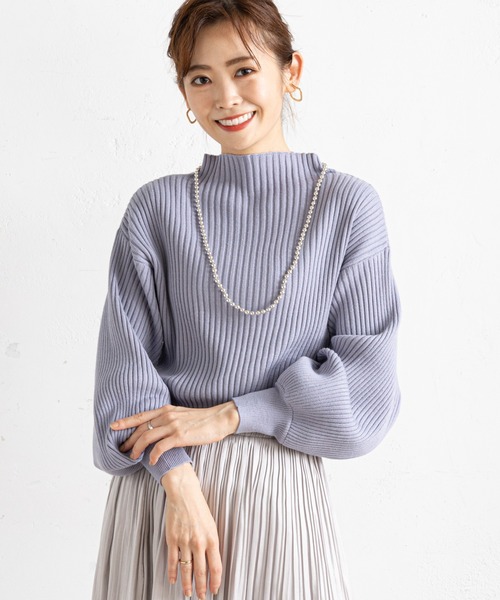 prose verse（プロズヴェール）の「袖ふわボトルネックニット（ニット/セーター・レディース・ホワイト系その他/ブラック/ベージュ/グリーン/パープル/イエロー/ピンク/ブルー/オレンジ/ベビーピンク/グレー/オフホワイト・ﾌﾘ-）」の7枚目の写真