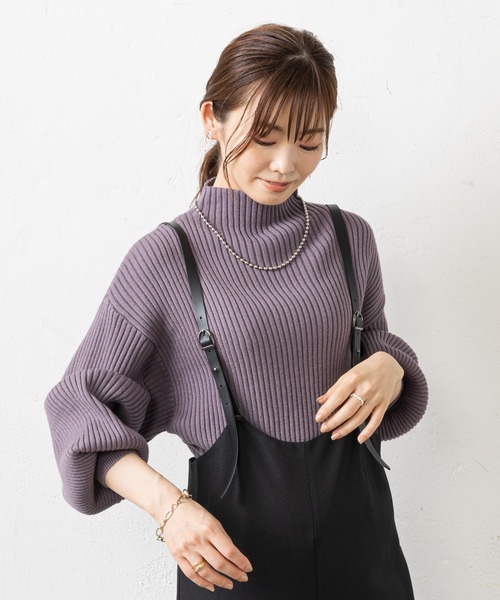 prose verse（プロズヴェール）の「袖ふわボトルネックニット（ニット/セーター・レディース・ホワイト系その他/ブラック/ベージュ/グリーン/パープル/イエロー/ピンク/ブルー/オレンジ/ベビーピンク/グレー/オフホワイト・ﾌﾘ-）」の20枚目の写真