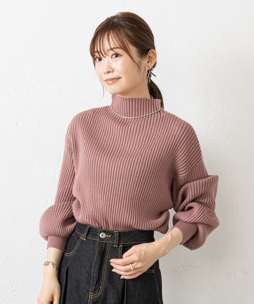 prose verse（プロズヴェール）の「袖ふわボトルネックニット（ニット/セーター・レディース・ホワイト系その他/ブラック/ベージュ/グリーン/パープル/イエロー/ピンク/ブルー/オレンジ/ベビーピンク/グレー/オフホワイト・ﾌﾘ-）」の21枚目の写真