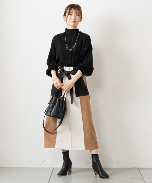 prose verse（プロズヴェール）の「袖ふわボトルネックニット（ニット/セーター・レディース・ホワイト系その他/ブラック/ベージュ/グリーン/パープル/イエロー/ピンク/ブルー/オレンジ/ベビーピンク/グレー/オフホワイト・ﾌﾘ-）」の22枚目の写真