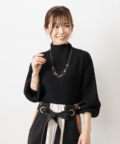 prose verse（プロズヴェール）の「袖ふわボトルネックニット（ニット/セーター・レディース・ホワイト系その他/ブラック/ベージュ/グリーン/パープル/イエロー/ピンク/ブルー/オレンジ/ベビーピンク/グレー/オフホワイト・ﾌﾘ-）」の16枚目の写真