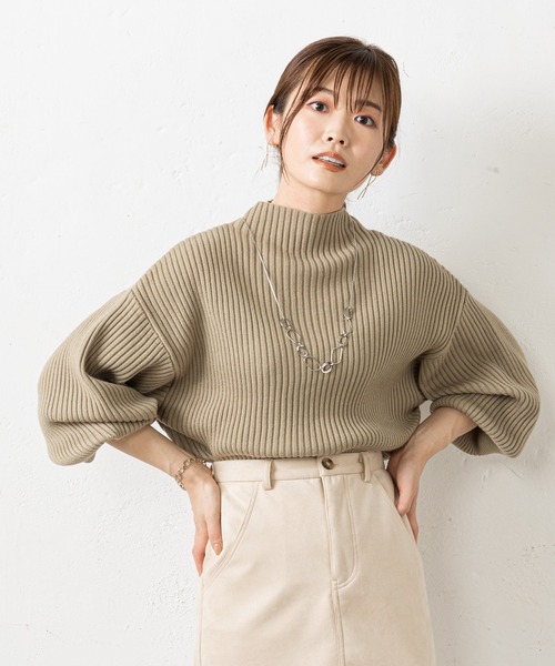 prose verse（プロズヴェール）の「袖ふわボトルネックニット（ニット/セーター・レディース・ホワイト系その他/ブラック/ベージュ/グリーン/パープル/イエロー/ピンク/ブルー/オレンジ/ベビーピンク/グレー/オフホワイト・ﾌﾘ-）」の17枚目の写真