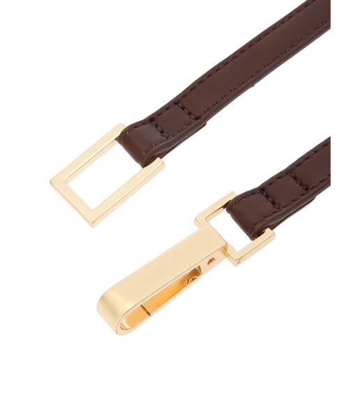 YECCA VECCA（イェッカヴェッカ）の「・メタルバックルスリムベルト＊（ベルト・レディース・ボルドー/ブロンズ/ブラック・FREE）」の9枚目の写真