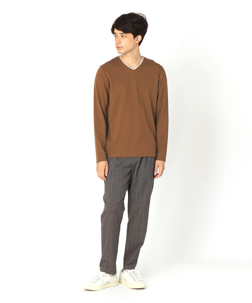 COMME CA ISM(コムサイズム)の「フェイクレイヤード長袖Tシャツ(Tシャツ/カットソー・メンズ・ホワイト/ブラック/ネイビー/ブラウン・MEDIUM/LARGE/X-LARGE)」の7枚目の写真