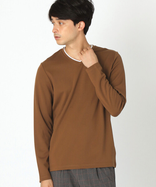 COMME CA ISM(コムサイズム)の「フェイクレイヤード長袖Tシャツ(Tシャツ/カットソー・メンズ・ホワイト/ブラック/ネイビー/ブラウン・MEDIUM/LARGE/X-LARGE)」の8枚目の写真