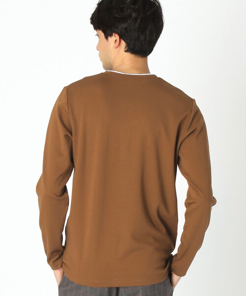 COMME CA ISM(コムサイズム)の「フェイクレイヤード長袖Tシャツ(Tシャツ/カットソー・メンズ・ホワイト/ブラック/ネイビー/ブラウン・MEDIUM/LARGE/X-LARGE)」の10枚目の写真