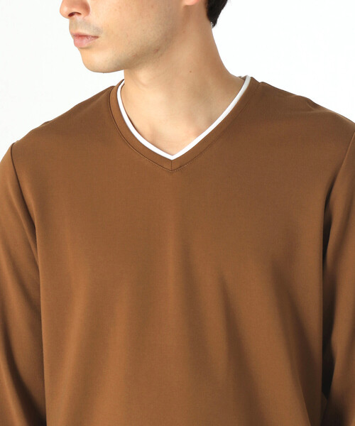 COMME CA ISM(コムサイズム)の「フェイクレイヤード長袖Tシャツ(Tシャツ/カットソー・メンズ・ホワイト/ブラック/ネイビー/ブラウン・MEDIUM/LARGE/X-LARGE)」の11枚目の写真