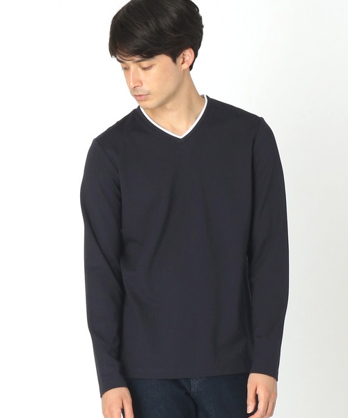 COMME CA ISM(コムサイズム)の「フェイクレイヤード長袖Tシャツ(Tシャツ/カットソー・メンズ・ホワイト/ブラック/ネイビー/ブラウン・MEDIUM/LARGE/X-LARGE)」の4枚目の写真
