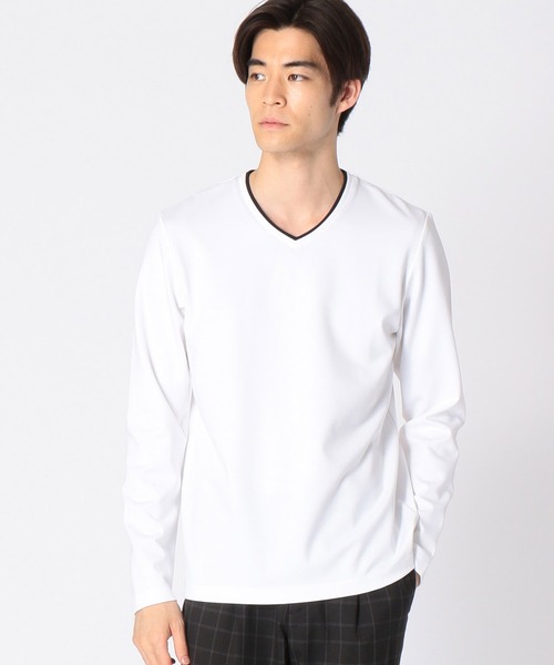 COMME CA ISM(コムサイズム)の「フェイクレイヤード長袖Tシャツ(Tシャツ/カットソー・メンズ・ホワイト/ブラック/ネイビー/ブラウン・MEDIUM/LARGE/X-LARGE)」の2枚目の写真