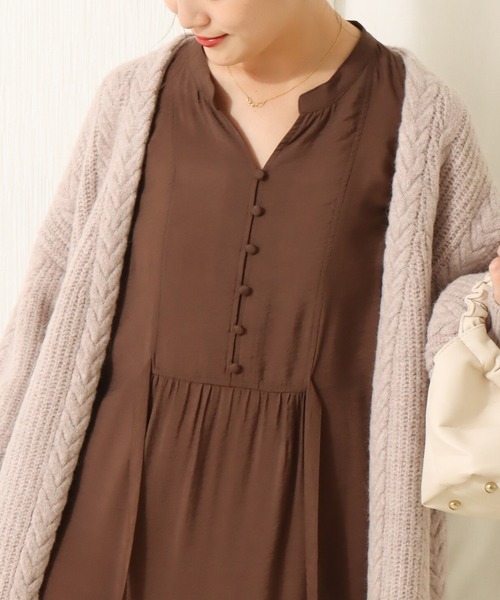 libelle more（リベル モア）の「6Gブークレケーブル柄ニットトッパー（カーディガン/ボレロ・レディース・ベージュ/ピンク/ブラック/グレイッシュブルー・L/M）」の21枚目の写真