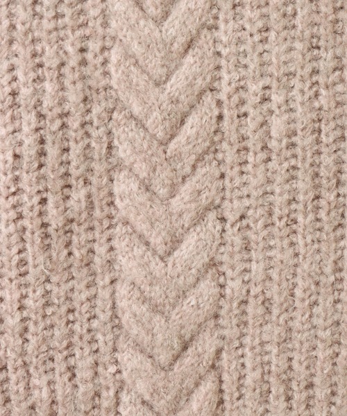 libelle more（リベル モア）の「6Gブークレケーブル柄ニットトッパー（カーディガン/ボレロ・レディース・ベージュ/ピンク/ブラック/グレイッシュブルー・L/M）」の10枚目の写真