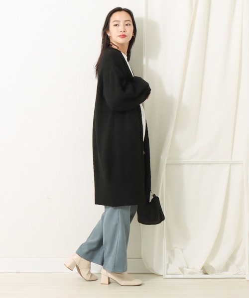 libelle more（リベル モア）の「6Gブークレケーブル柄ニットトッパー（カーディガン/ボレロ・レディース・ベージュ/ピンク/ブラック/グレイッシュブルー・L/M）」の12枚目の写真