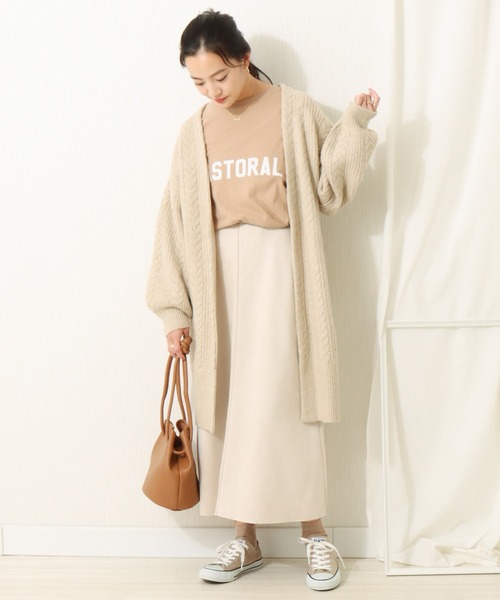 libelle more（リベル モア）の「6Gブークレケーブル柄ニットトッパー（カーディガン/ボレロ・レディース・ベージュ/ピンク/ブラック/グレイッシュブルー・L/M）」の18枚目の写真