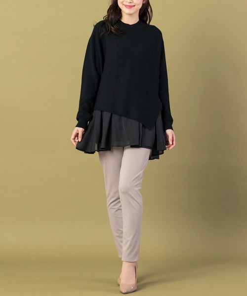 michellMacaron クロスリボンチェックファーワンピ XSサイズ クロス