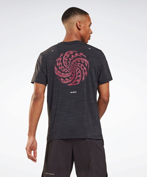 Reebok（リーボック）の「レズミルズR ボディパンプR アクティブチル Tシャツ  / Les MillsR BodyPumpR Activchill T-Shirt（Tシャツ/カットソー・メンズ・ブラック・SMALL/XX-LARGE/MEDIUM/LARGE/X-SMALL/XXX-LARGE/X-LARGE）」の7枚目の写真