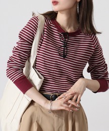 ハグオーワー　フレアスリーブボーダーカットソー　Tシャツ ハグオーワー フレアスリーブボーダーカットソー Tシャツ - メルカリ