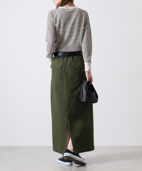 JEMORGAN(ジェーイーモーガン)の「JEMORGAN ワッフルボーダー柄ラグランクルーネック(パック入)(Tシャツ/カットソー・レディース・ホワイト×ネイビー/グレー×ホワイト/ブルー系その他/ブルー系その他2/レッド系その他/ホワイト×グリーン/杢グレー/ナチュラル・FREE/F)」の9枚目の写真