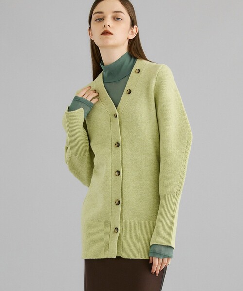 Uhr（ウーア）の「【Uhr(ウーア)】コンストラクティブVネックカーディガン 21AWUhr-KT229（カーディガン/ボレロ・レディース・グレー/グリーン・FREE）」の22枚目の写真