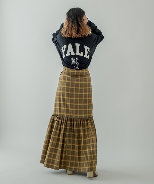 mystic(ミスティック)の「YALE ロングTシャツ(Tシャツ/カットソー・レディース・ブラック/オフホワイト・FREE)」の8枚目の写真