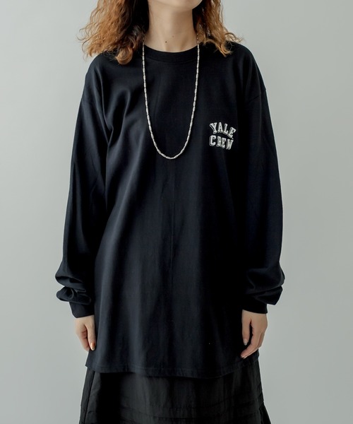 mystic(ミスティック)の「YALE ロングTシャツ(Tシャツ/カットソー・レディース・ブラック/オフホワイト・FREE)」の6枚目の写真