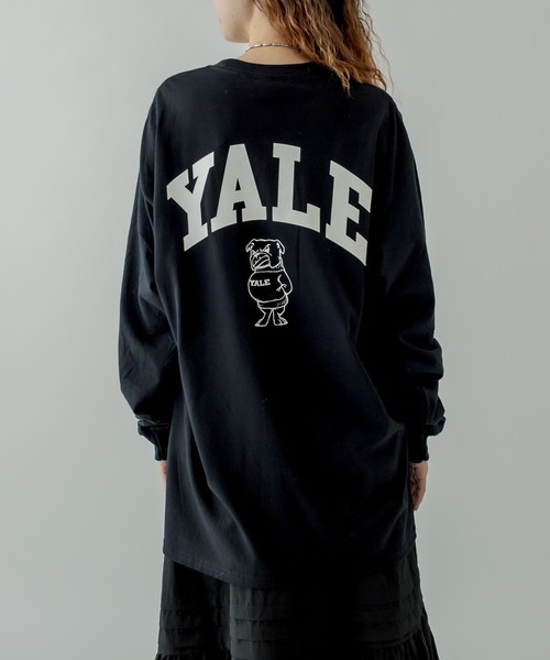 mystic(ミスティック)の「YALE ロングTシャツ(Tシャツ/カットソー・レディース・ブラック/オフホワイト・FREE)」の9枚目の写真