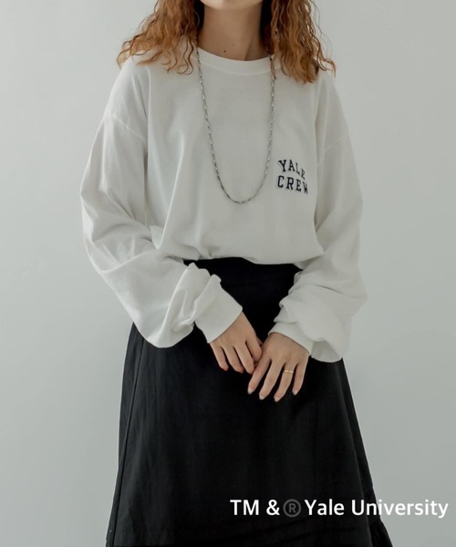 mystic(ミスティック)の「YALE ロングTシャツ(Tシャツ/カットソー・レディース・ブラック/オフホワイト・FREE)」の17枚目の写真