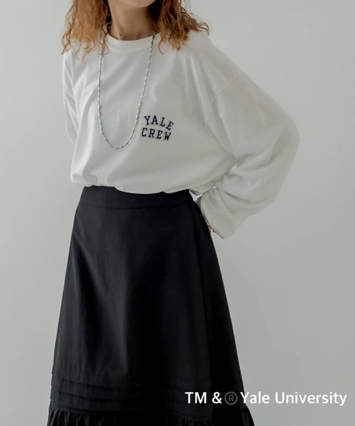 mystic(ミスティック)の「YALE ロングTシャツ(Tシャツ/カットソー・レディース・ブラック/オフホワイト・FREE)」の18枚目の写真