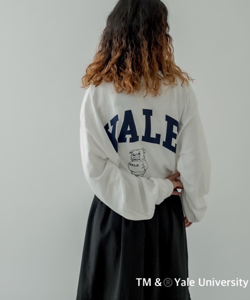 mystic(ミスティック)の「YALE ロングTシャツ(Tシャツ/カットソー・レディース・ブラック/オフホワイト・FREE)」の19枚目の写真