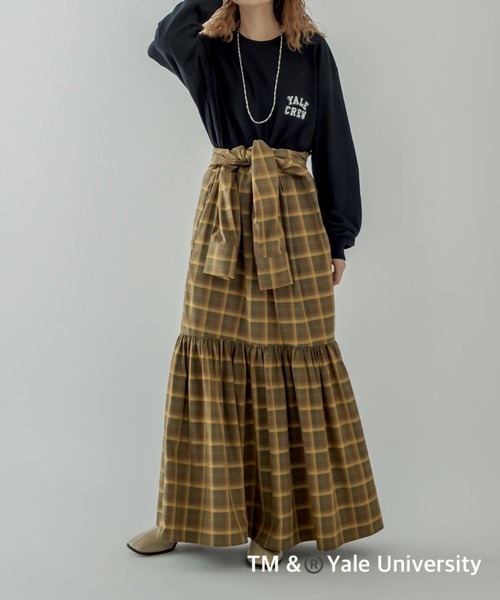 mystic(ミスティック)の「YALE ロングTシャツ(Tシャツ/カットソー・レディース・ブラック/オフホワイト・FREE)」の20枚目の写真