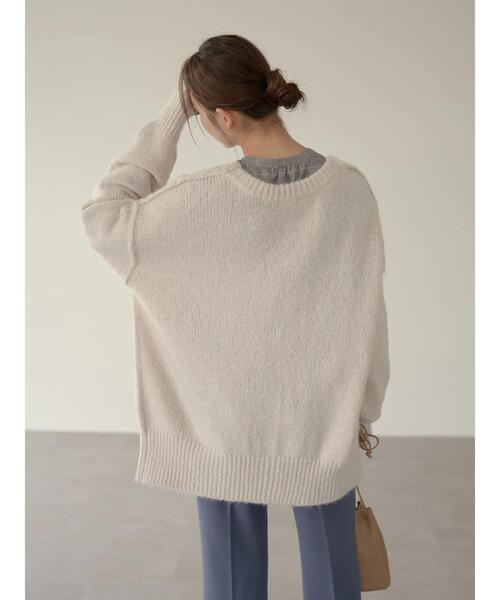 earth music&ecology（アースミュージックアンドエコロジー）の「深Vネックビッグカーディガン＊（カーディガン/ボレロ・レディース・ライトベージュ/ロイヤルブルー/グリーン系その他3/ブラック/ライラック・FREE）」の22枚目の写真