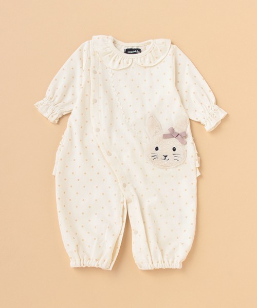 kladskap（クレードスコープ）の「ウサギポシェット風2wayオール（ロンパース・キッズ・アイボリー・50-70cm）」の9枚目の写真