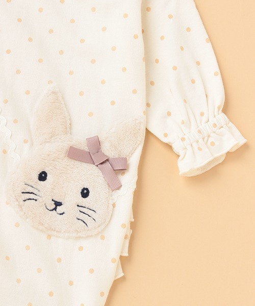 kladskap（クレードスコープ）の「ウサギポシェット風2wayオール（ロンパース・キッズ・アイボリー・50-70cm）」の7枚目の写真