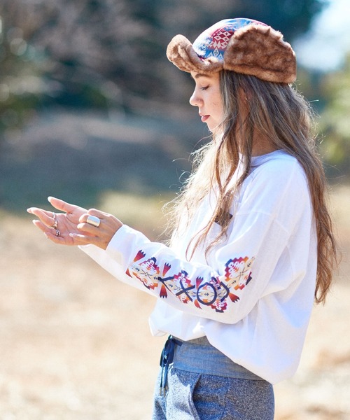 ROXY(ロキシー)の「PENDLETON HAT/ロキシーペンドルトンコラボボアハット(ハット・レディース・ブラック/レッド・FREE)」の12枚目の写真