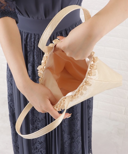 セール】サテンフリル サブトートバッグ（トートバッグ）｜Lace
