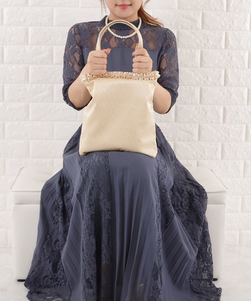 セール】サテンフリル サブトートバッグ（トートバッグ）｜Lace