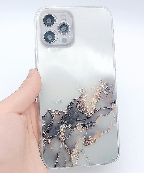 Lace Ladies(レースレディース)の「大理石 クリアタイプ スマホケース(スマホケース/カバー・レディース・ブラック/ブルーグレー・P/O/C/B/K/D/G/J/A/F/Q/I/U/T/V/W/15L/15D/15Y/15 )」の1枚目の写真