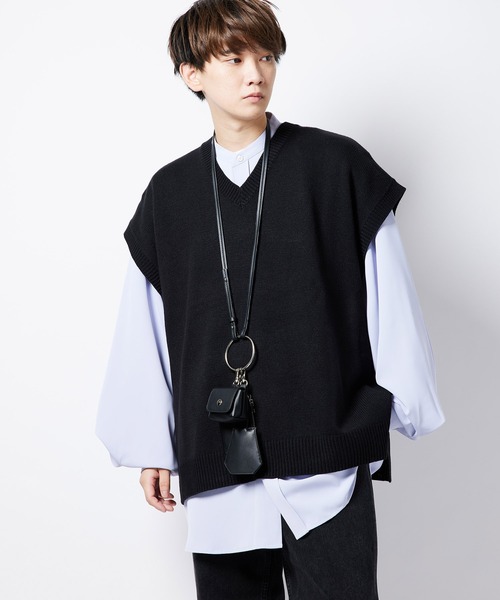 re_k by JUNRED（レクバイジュンレッド）の「【　re_k by JUNRed　】フェイクレザーマルチネックバッグ（ショルダーバッグ・メンズ・ブラック/グリーン・FREE）」の7枚目の写真