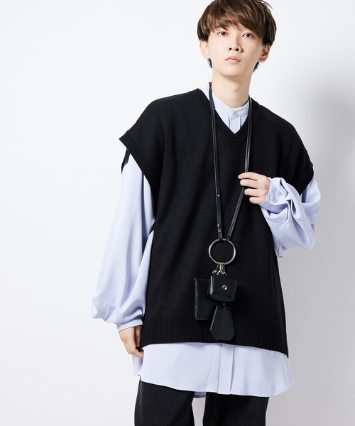 re_k by JUNRED（レクバイジュンレッド）の「【　re_k by JUNRed　】フェイクレザーマルチネックバッグ（ショルダーバッグ・メンズ・ブラック/グリーン・FREE）」の8枚目の写真