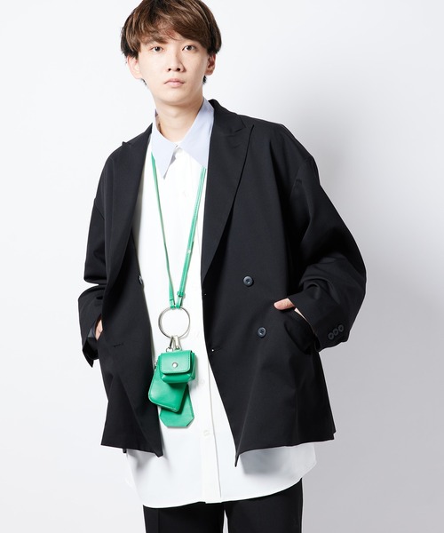 re_k by JUNRED（レクバイジュンレッド）の「【　re_k by JUNRed　】フェイクレザーマルチネックバッグ（ショルダーバッグ・メンズ・ブラック/グリーン・FREE）」の6枚目の写真