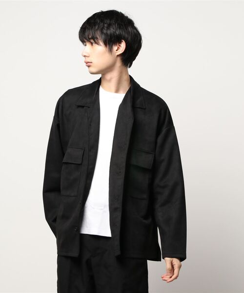 VIBGYOR（ヴィブジョー）の「VIBGYOR Select/スエードダンボールBIGオープンカラーJKT(BL)（その他アウター・レディース・ブラック/ブラウン/グレー/スミクロ/ブルー・LARGE/MEDIUM）」の9枚目の写真