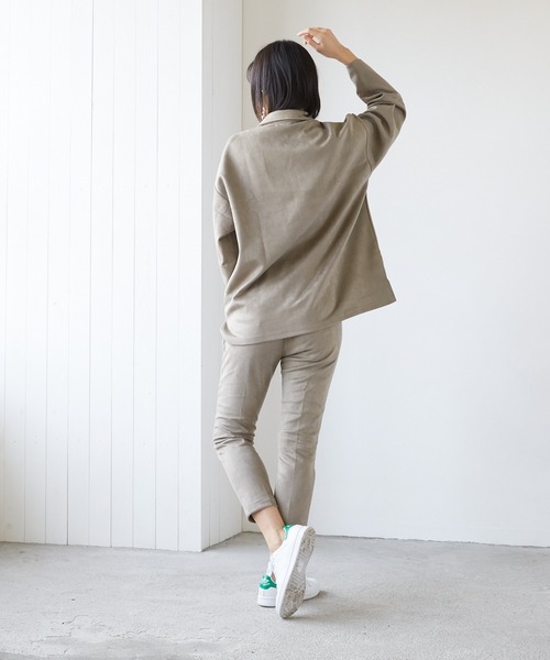 VIBGYOR（ヴィブジョー）の「VIBGYOR Select/スエードダンボールBIGオープンカラーJKT(BL)（その他アウター・レディース・ブラック/ブラウン/グレー/スミクロ/ブルー・LARGE/MEDIUM）」の17枚目の写真