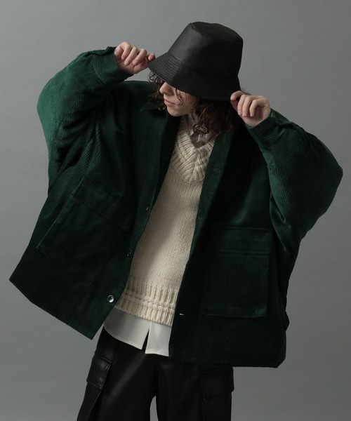 HARE（ハレ）の「ドルマンコーデュロイブルゾン(HARE)（ブルゾン・メンズ・グリーン/ブラック/オフホワイト・MEDIUM/SMALL）」の11枚目の写真