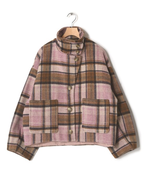 w closet(ダブルクローゼット)の「ハイネック衿取り外しマルチウェイショートコート(ピーコート・レディース・サックスブルー/パープル・FREE)」の22枚目の写真