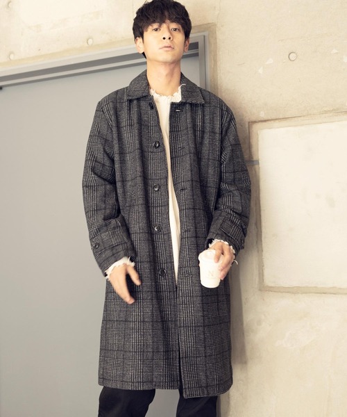 air tokyo sellection（エアートウキョウセレクション）の「オーバーサイズ モッサロングステンカラーコート 2021-2022WINTER（ステンカラーコート・メンズ・ブラック/ベージュ/ネイビー/アイボリー/グレー系その他/ブラウン系その他/グレイッシュベージュ・SMALL/MEDIUM/LARGE/X-LARGE）」の18枚目の写真