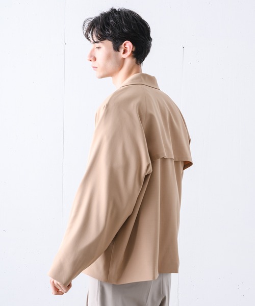 YUEATE（ユエイト）の「【YUEATE×LILL】"big lapel loose jakets" ビックラペルルーズジャケット（テーラードジャケット・メンズ・ブラック/グレイッシュベージュ・MEDIUM/LARGE）」の8枚目の写真