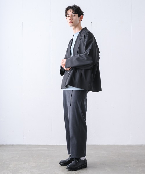 YUEATE（ユエイト）の「【YUEATE×LILL】"big lapel loose jakets" ビックラペルルーズジャケット（テーラードジャケット・メンズ・ブラック/グレイッシュベージュ・MEDIUM/LARGE）」の13枚目の写真