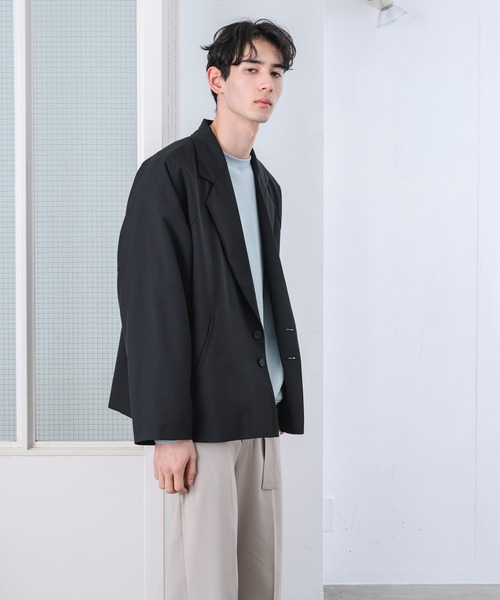 YUEATE（ユエイト）の「【YUEATE×LILL】"big lapel loose jakets" ビックラペルルーズジャケット（テーラードジャケット・メンズ・ブラック/グレイッシュベージュ・MEDIUM/LARGE）」の20枚目の写真